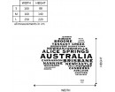 Australian Map City Names Vinyl Decals Modern Wall Stickers